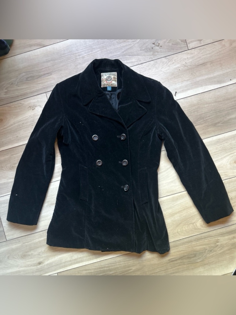 Vintage express cotton velvet double breasted blazer medium